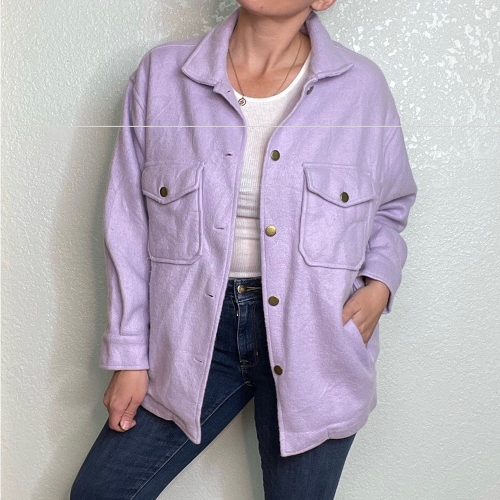 Rising Violet Fleece Shacket Oversized Women’s Medium